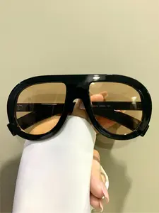 Unisex Fashionable Tortoise Pattern Large Frame Sunglasses, Trendy Casual Sunglasses for Everyday Use, Fashion Accessories for Outdoor Activities, Trendy Beach Eyewear