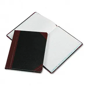 212 MAIN Boorum & Pease Hardcover Journal, Record/Account Book - Record Rule - Black/Red - 150 Pages - 9 5/8 in x 7 5/8 in - Waterproof Ink Compatible