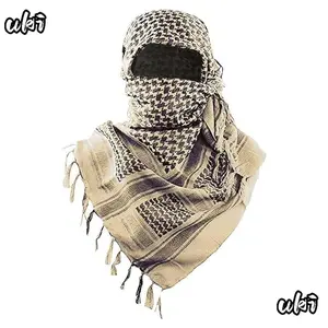 Unisex 100% Cotton Tactical Shemagh Scarf, 43x43 Inch Keffiyeh With Fringed Edges, Breathable Head Wrap for Outdoor Hiking, Sun Protection And Daily Casual Use