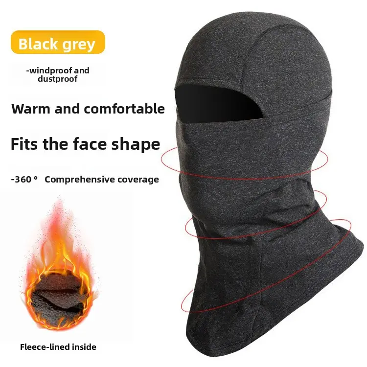 Unisex Cotton Thermal Fleece Balaclava for Adults - 1 Size Fits All, Fitted Windproof Full Face Mask with Glasses Hole, Helmet Liner for Winter Skiing, Biking, Motorcycle Riding, One Size Fits All