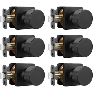 Matte Black Closet Door Knobs Passage Door Knobs Interior Hallway Black Closet Door Knob No Lock 6 Pack