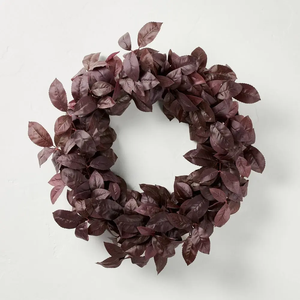 26" Black Plum Leaf Fall Wreath - Hearth & Hand with Magnolia 26" Black Plum Leaf Fall Wreath - Hearth & Hand with Magnolia