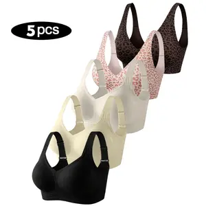 5-Pack Women's "Jelly Cup" Bras – Wire-Free, Full Coverage, Versatile Everyday Wear – Comfortable, Seamless, Padded T-Shirt Bras (Classic Style)