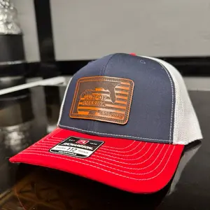 Gulf of America Hat - Adjustable Fit, Snap Closure, Adjustable Strap, Available in Navy and Red