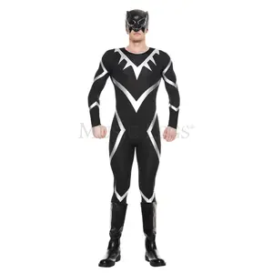 Music Legs 76652-XL Panther Mens Costume, Black & Silver - Extra Large - 2 Piece