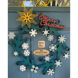 Building Block Inspired Wreath Decor Hanging for All Occasions - Hangable, Decoration, Outdoors, Ornaments