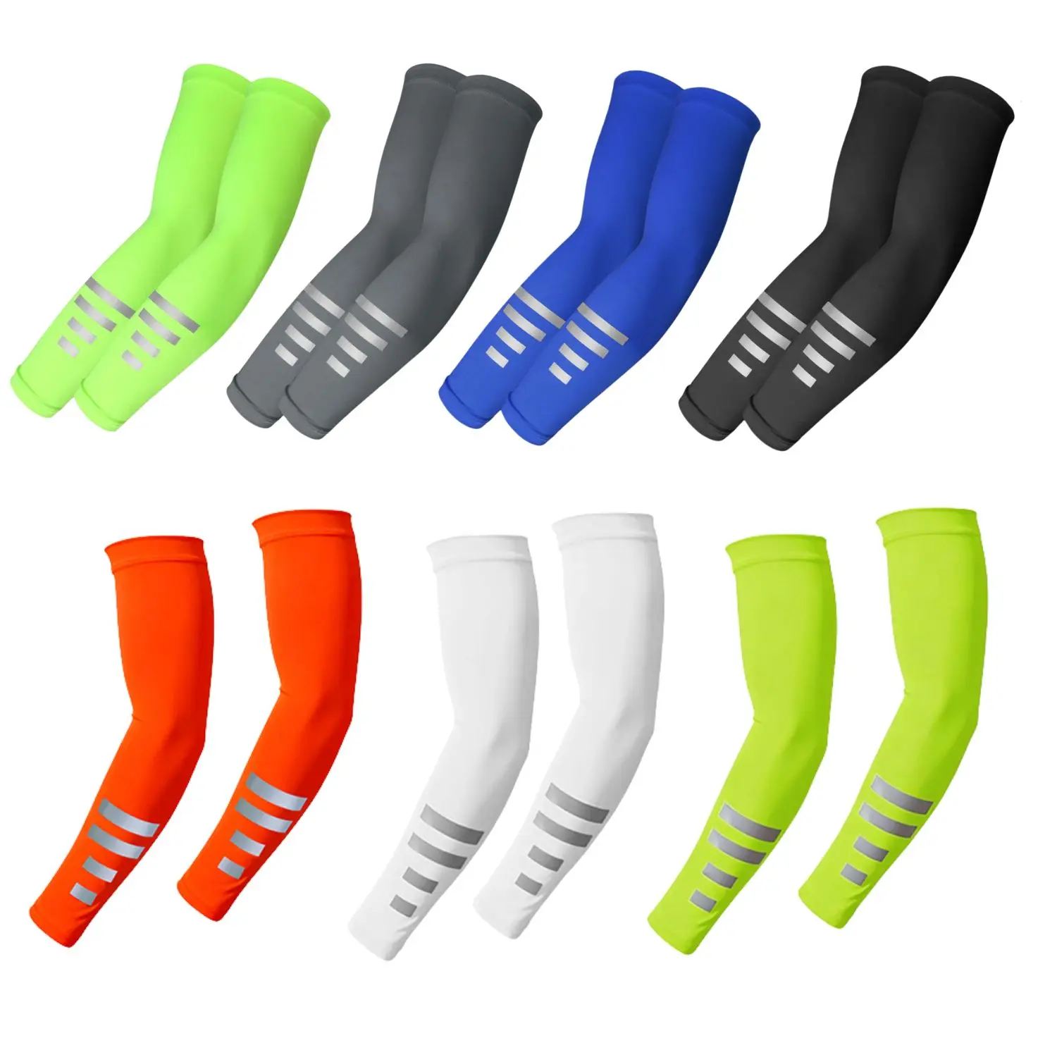 UV Sun Protection Arm Sleeves for Men Women Reflective Cooling Compression Sleeves Golf Outdoor Sports(7 Color)