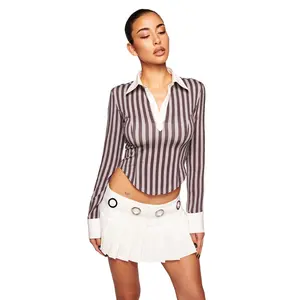 JULIA TOP - GREY STRIPE