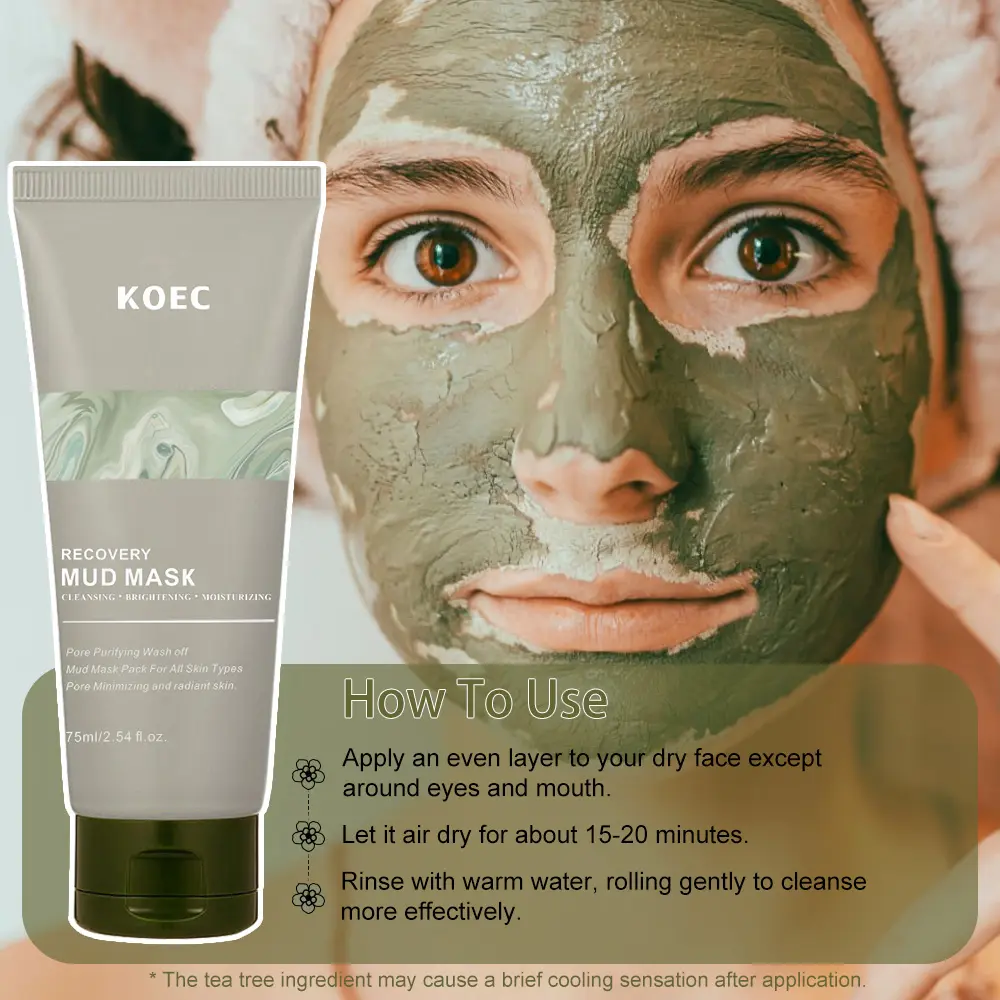 KOEC Boryeong Mud Beauty Pore Relief Purifying Face Mask - Deep Cleansing, Hydrating Single Item Self Care Treatment for All Skin Types, Anti-Acne Soothing Skincare