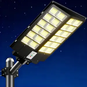 Outdoor Solar Street Light 1600W LED - 3 Modes, Motion Sensor & Remote Control, IP65 Waterproof Wall Mounted Lamp for Garden/Street/Yard/Porch