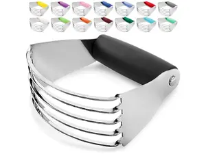 Professional Dough Blender - Heavy-Duty Stainless Steel Pastry Cutter with Blades, Sturdy Butter and Dough Blender for Baking outdoorfun