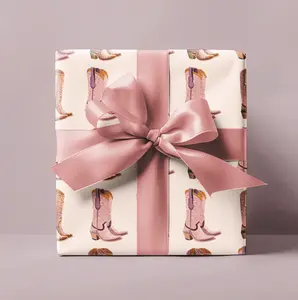 Sand Cowboy Boots Wrapping Paper, Preppy Wrapping Paper Roll
