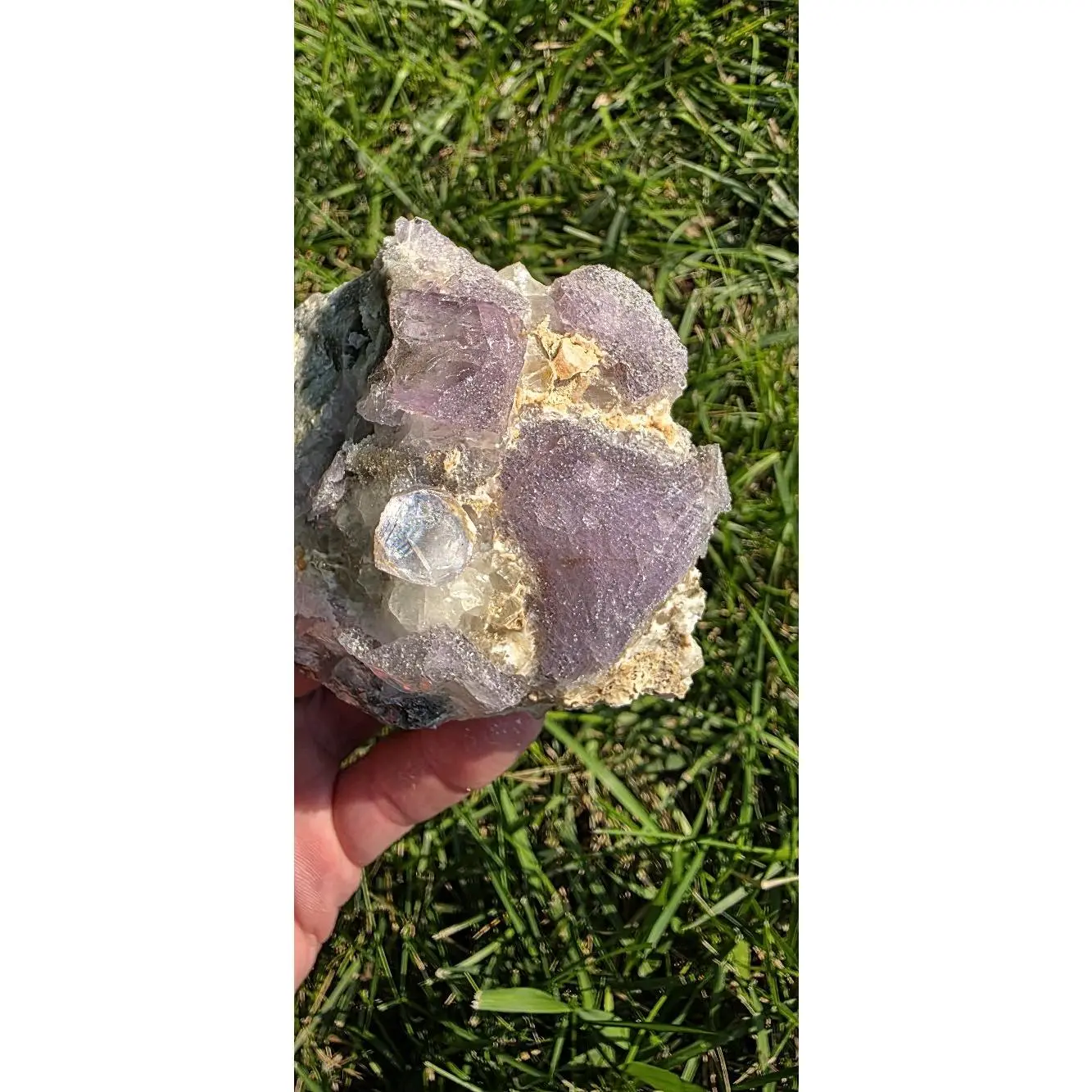 Navidad Fluorite - Frosted Lavender Druzy & Rainbow Flash Specimen 270g
