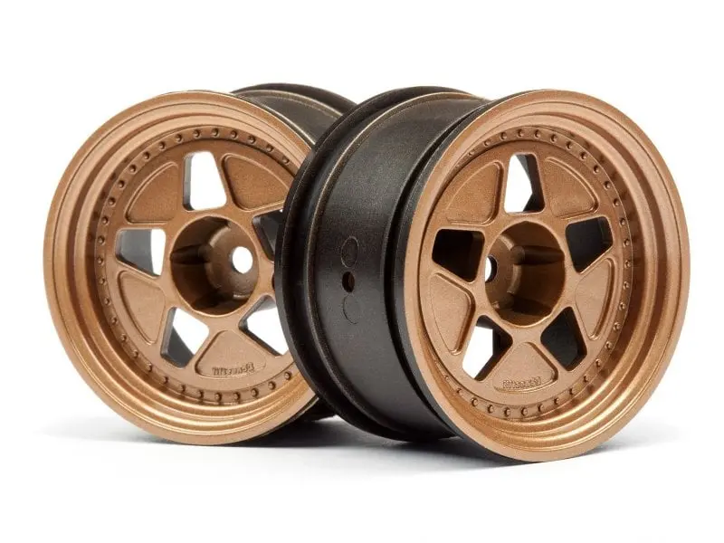 212 MAIN Bronze Finish Small Animal Toy Wheels - 2-Piece Exact Scale Nylon Mold Tarmac R40 Offset Wheels, 52x31 mm Size, 15 mm Offset