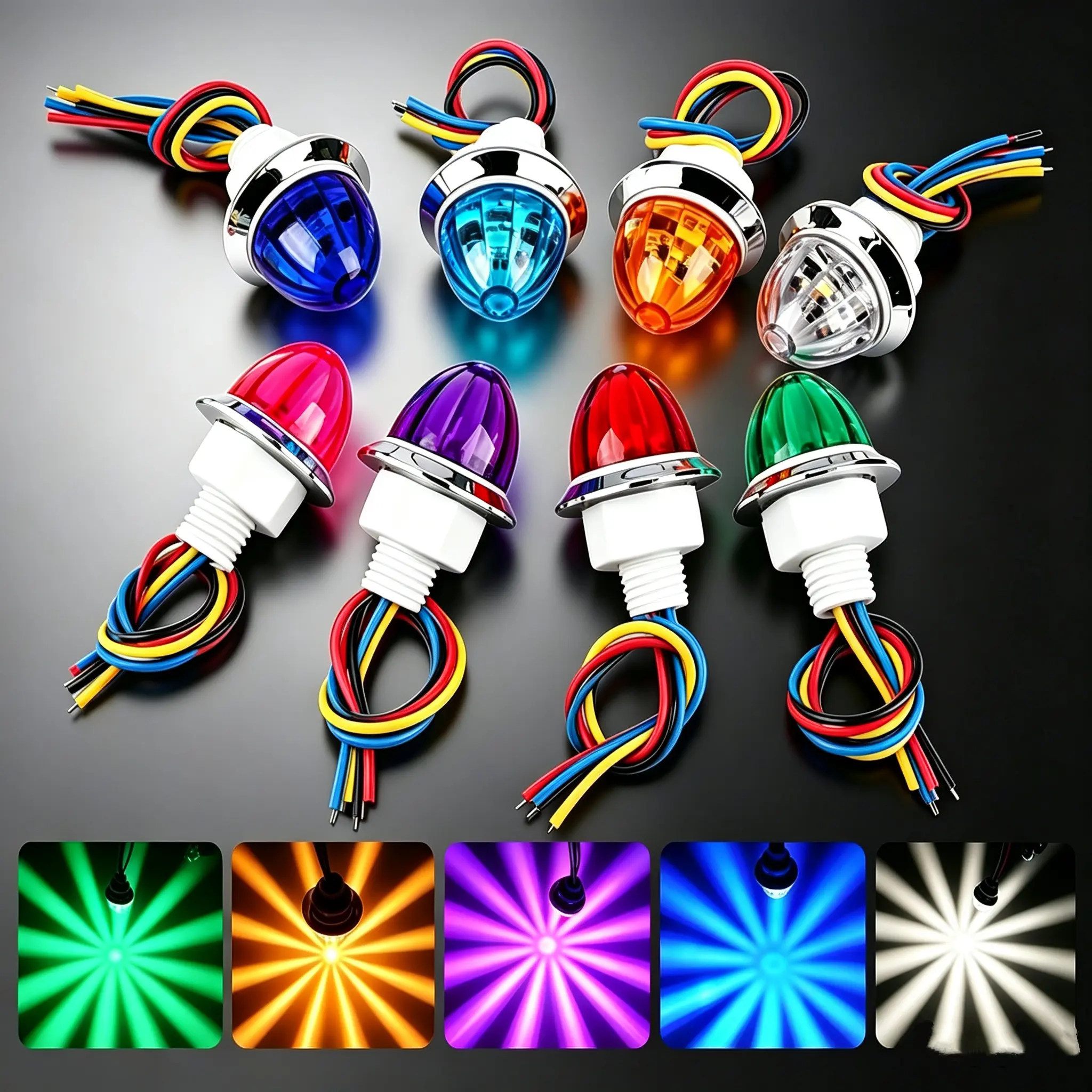 2Pcs Mini Watermelon Lights, 12V for Off Road Cars, Trucks,Vehicle Visibility Enhancement, Without Battery