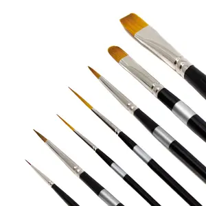 Trekell 7-Piece Brush Set for All Media - High-Quality Synthetic Brushes for Oils, Acrylics & Watercolors - Comfortable Tool for Artists