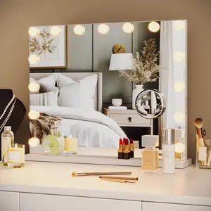 【GARVEE】Vanity Mirror With Lights, 23 x 18 Inch Makeup Mirror With 15 Dimmable Led Bulbs and 3 Color Modes Lighted, Detachable 3X Magnification Mirror, Usb Charging Port, Tabletop or Wall-Mounted