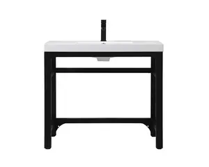 Elegant Kitchen & Bath VF14536BK 36 in. Ada Compliant Single Bathroom Metal Vanity, Black