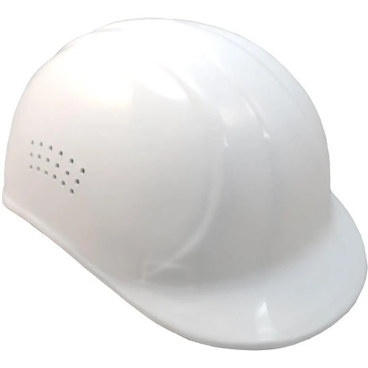 212 MAIN Standard Bump Cap Safety Helmet, White Polyethylene Shell with Side Vents, Lightweight Work Safety Equipment, Adjustable 6.5-7.75 in. for Head Protection, Protect Head