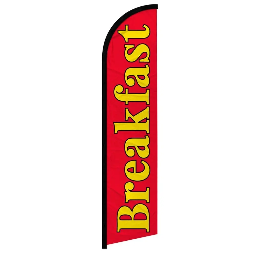Windless Curved-Sleeve Polyester Knit Breakfast Cloth Banner Single Flag (11.5x2.5 ft), Wear-Resistant Decoration Banner for Birthday Party Decor & Home Supplies Backdrop Display