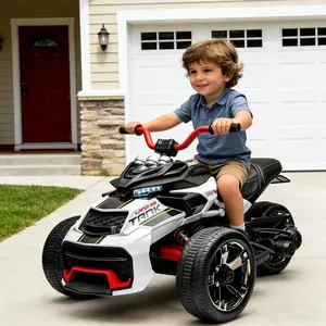 【Spring Glow Up】GARVEE 12V 3-Wheeler Electric Ride-On Vehicle for Ages 3-7 with 2x55W Engines, 7AH Battery, Speeds 3-7 km/h, LED Lights, 2 Speed Settings, Music, USB, Available in Multiple Colors