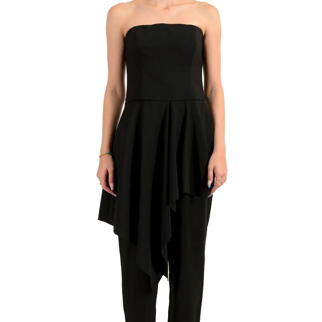 Hugo Boss Women's "Kajumpi" Black Wool Sleeveless Romper Jumpsuit US 12 IT 48
