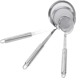 3Pcs Stainless Steel Fat Skimmer Spoon - Fine Mesh Food Strainer for Grease, Gravy and Foam, Hot Pot Skimmer with Long Handle (3 +4 +4.7 inch) Kitchenware - Home Improvement.