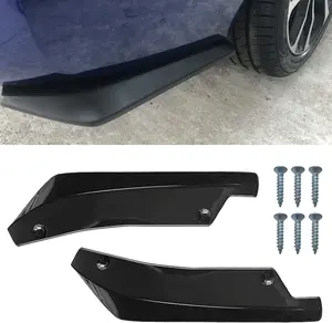 PCS Car Rear Bumper Lip Splitter Canard Diffuser, Universal Car Side Fenders Skirt Protector Decoration with Screws, Automotive Exterior Body Kit for Cars(Black)