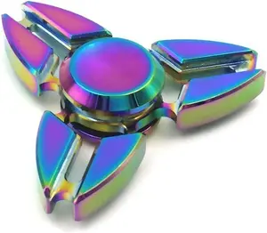 Metal Rainbow Fidget Spinner Toys,Hand Spinners Toy Can Spin 1-3 Min Stress Reducer High Speed Bearing for Adult Children,Office Desk Gadget,Outdoor