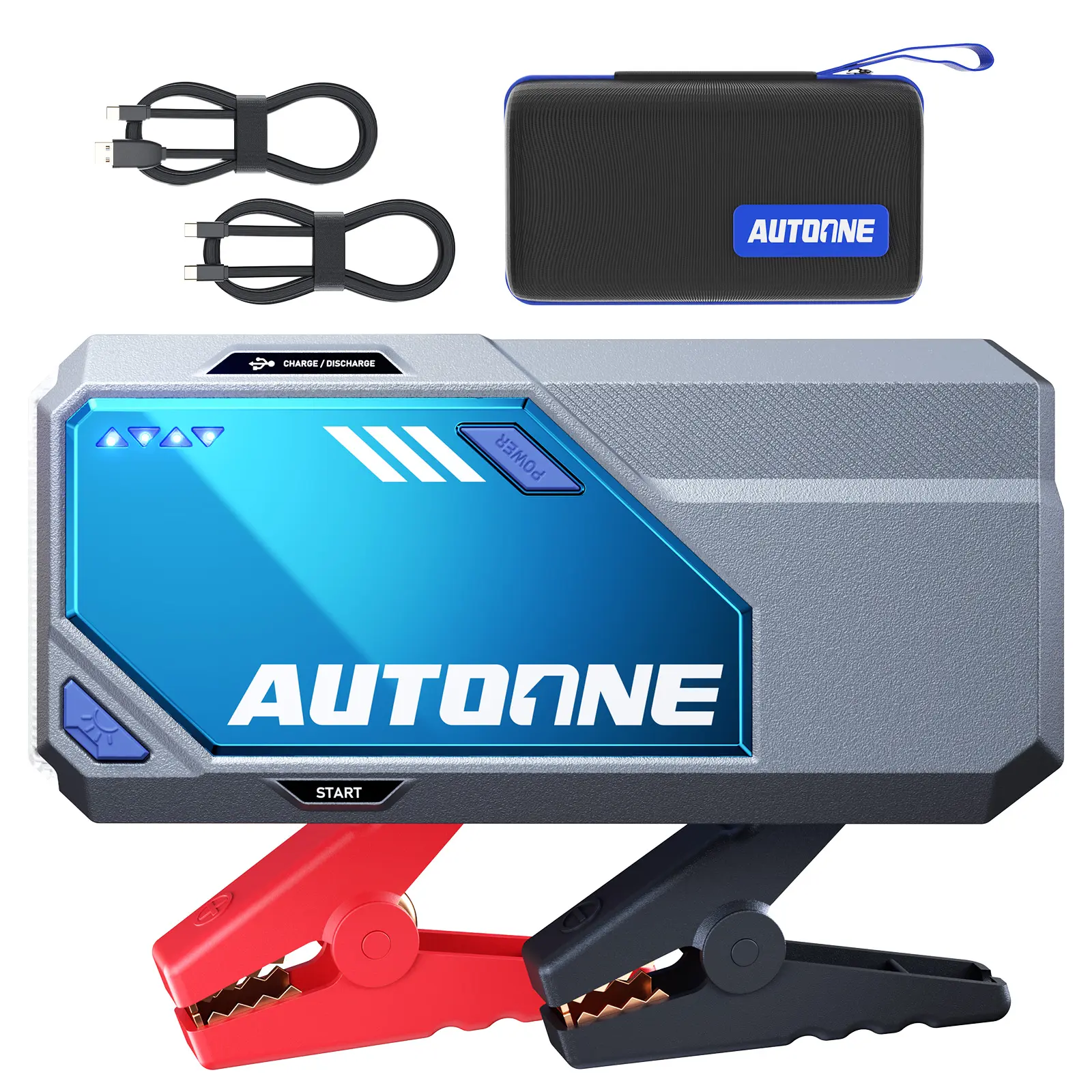 AUTOONE M4 Car Jump Starter Booster, 12V EVA Battery Jumper with True 20000mAh & 8500A Peak, 8000A, 16000mAh, 168W DC Output, Type-C Fast Charging, Portable Cables, Unique Electroplated Armor, Giftable Box for Drivers