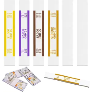 300pcs 4 Colors Self Adhesive Currency Straps Money Wrappers for Bills for Cash Management Banks Businesses and Home