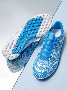 Women's TF Soccer Shoes, Breathable Anti-Slip Durable Training Competition Footwear, Blue Color, All-Season Use, Football Boots