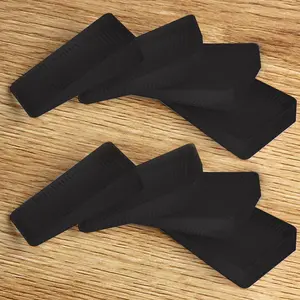 8 Pcs Black Trimmable Hard Plastic Shims with Rubber Texture, Perfect for Leveling Uneven Furniture, Tables, Toilets, Doors and Floors