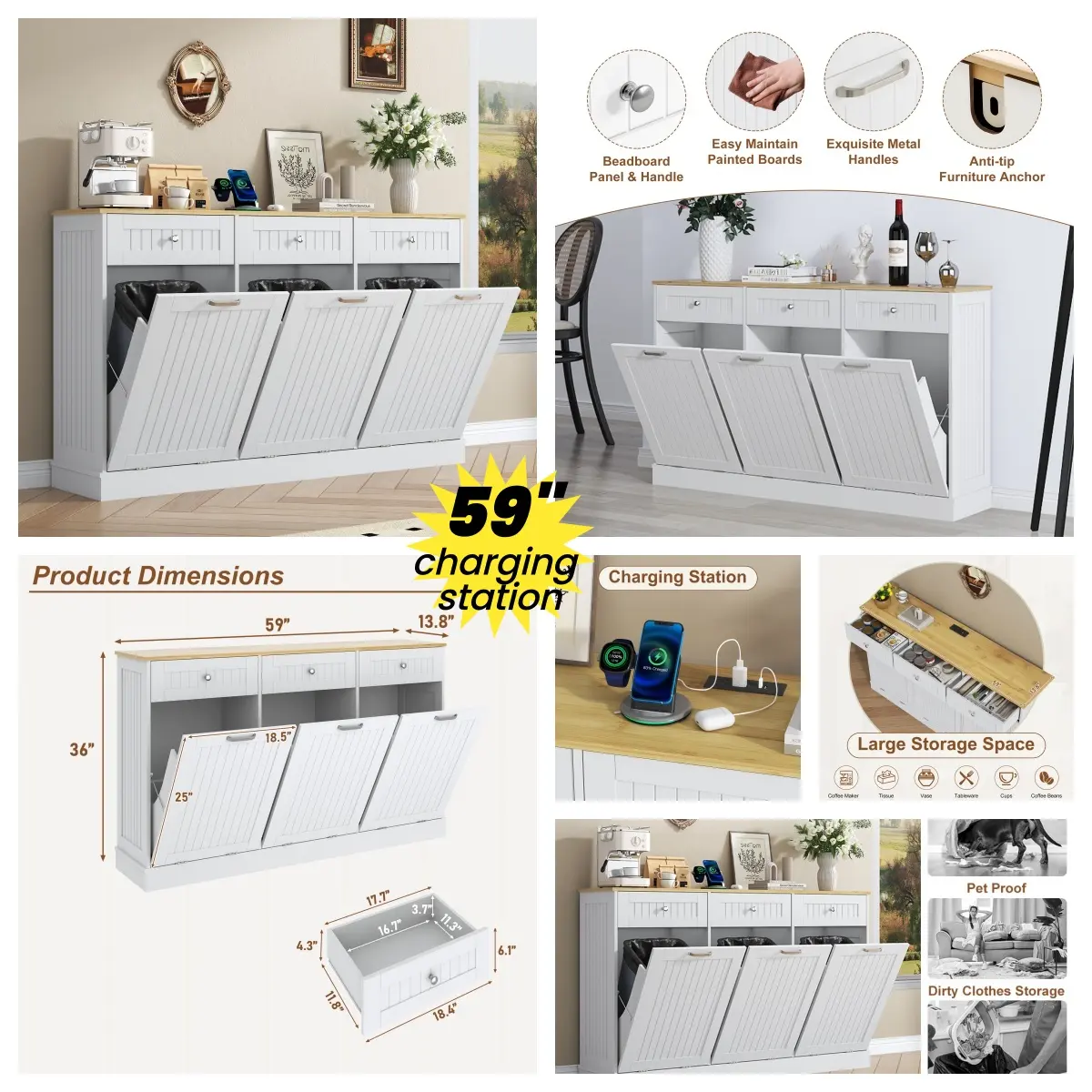 White-0993-59”-Triple With Outlet