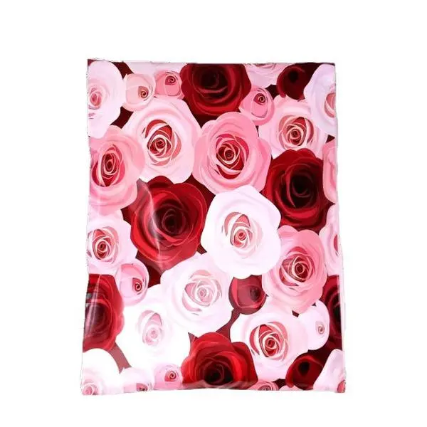 Pink Rose Poly Mailers Size 10x13 Colorful Shipping Bags