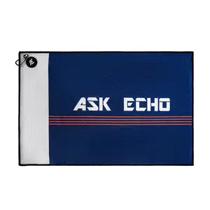 ASK ECHO GOLF Waffle Weave Microfiber With Magnetic Golf Cotton Towel / Navy