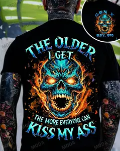 Chaosmoda Generation X The Older I Get The More Everyone Can Kiss My Ass Custom Year Skull T-shirt