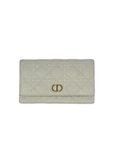 Pre-owned Dior leather Clutches & Wristlets Christian Caro Cannage White Belt Bag Clutch