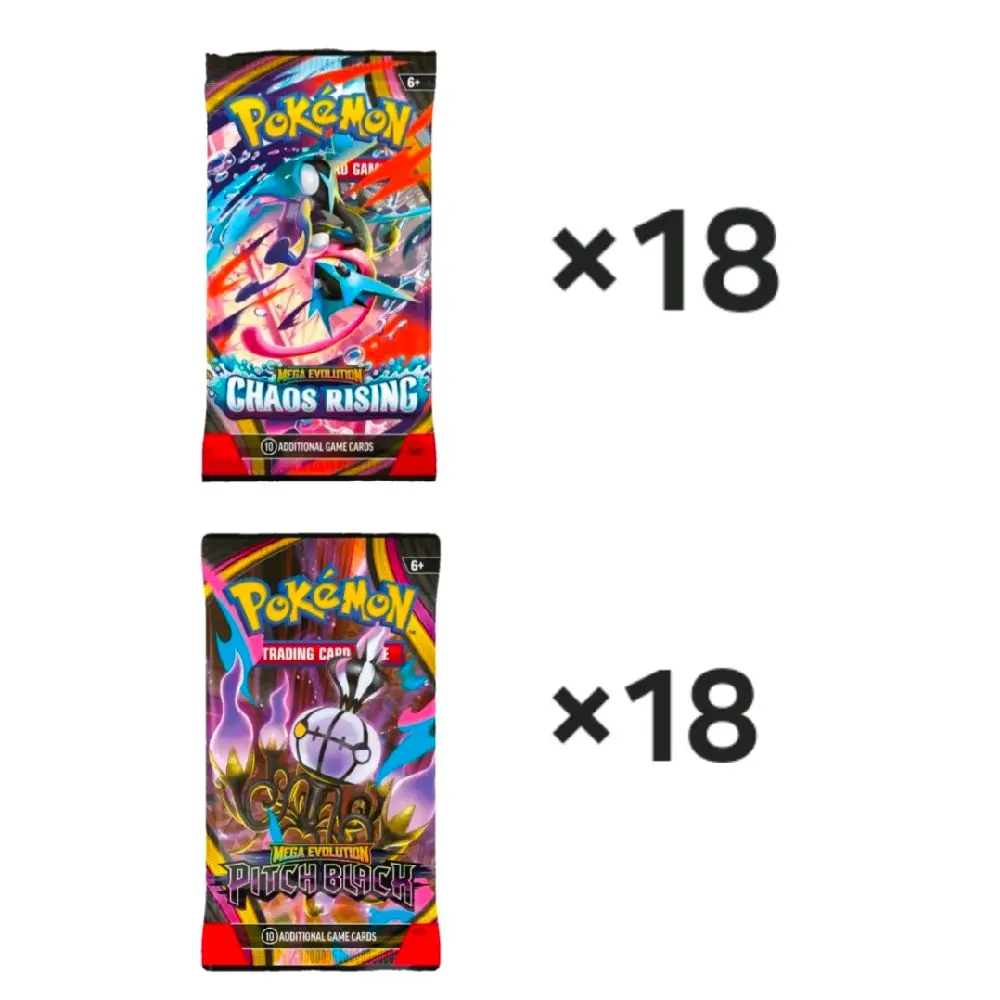36 Pack Pokemon Energy Break #1: 18 Packs Chaos Rising & 18 Packs Pitch Black