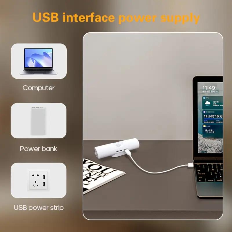 【3Pcs Wall-Mounted Cat Eye Sensor LED Light】3-Color USB Charging Light, Motion Sensor Auto On/Off, Night Light for Bedroom, Stairs, Hallways, Living Rooms, Easy Installation - Modern Design, Suitable for Kitchens, Wardrobes, And Bedside Areas