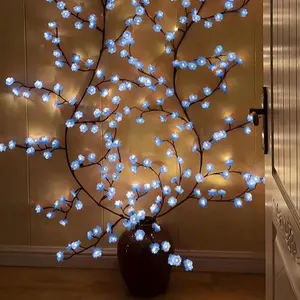 Blue Flower Vine Shaped LED Light, 1 Count 96 LEDs DIY LED Light, USB Powered Decorative Light for Home Garden Living Room, Perfect Gift for Holiday, Party, Festival