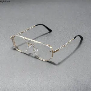 Men's Business Metal Frame Eyeglasses, Vintage Top Bar Design Clear Lens Glasses, Lightweight Fashion Eyewear for Everyday Use