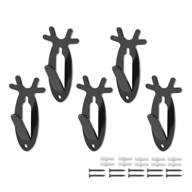 Brand New High Quality Antler Style Hanger Multi-Pack, 3/5/6/10 Pcs European Mount Skull Wall Hooks, Deer Antelope Trophy Display Brackets, Quick Installation Car Exterior Decoration Wall Fasteners Wall Mountable Rustproof
