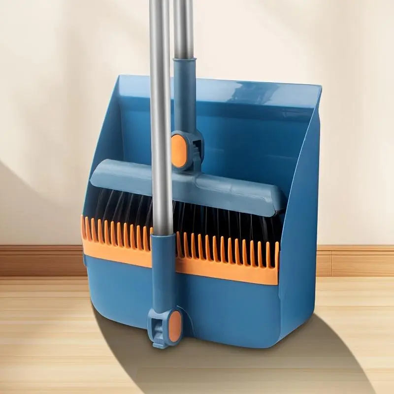 3 in 1 Rotatable Broom with Dustpan Set, 1 Set Foldable Magnetic Broom & Dustpan Set, Household Cleaning Tool, Broom And Dustpan for Living Room & Bedroom