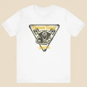 Men's Soft Short-Sleeve Streetwear T-Shirt, Freedom Fueled Engine Top, Bella+Canvas 3001