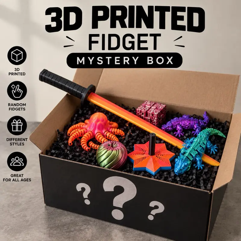3D PLUS- 3D Fidget Toys Mystery Box - Assorted Sensory Fidget Items for Stress Relief and Focus Enhancement