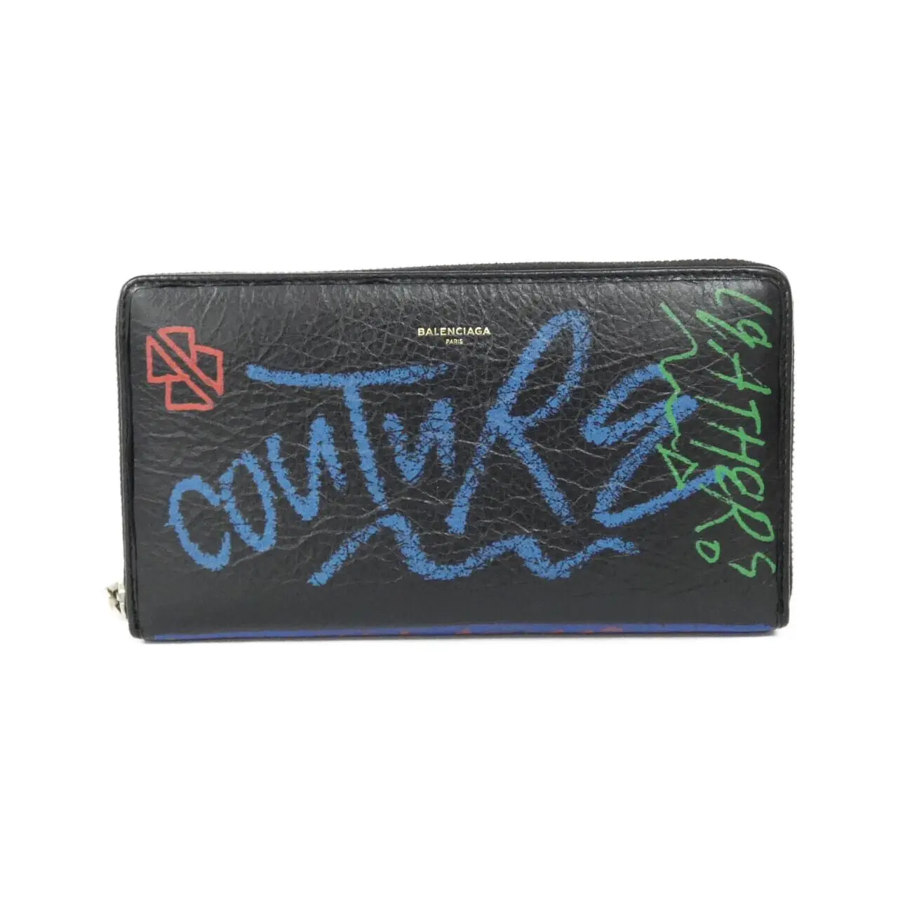 Pre-owned Balenciaga Lambskin Small Leather Goods Leather Long Wallet