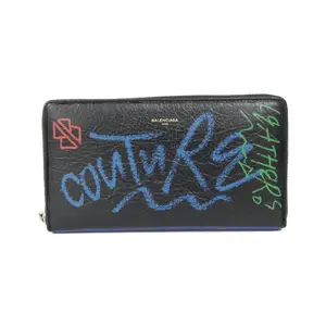 Pre-owned Balenciaga Lambskin Small Leather Goods Leather Long Wallet