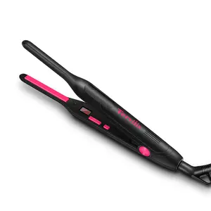Terviiix Pencil Flat Iron, Small Flat Irons for Short Hair, Beard and Pixie Cut, 3/10 Inch Ceramic Tourmaline Mini Hair Straightener Dual Voltage with Adjustable Temperature, Auto Shut Off
