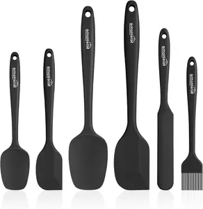 NileHome Silicone Spatula Set, 6 Pieces Food Grade Kitchen Utensils with Silicone Brush Heat Resistant Dishwasher Safe BPA-Free Rubber Spatula for Scraping